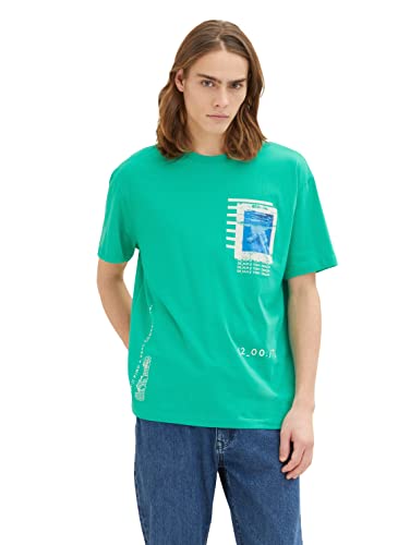 TOM TAILOR Denim Herren T-Shirt 1035583, 31040 - Fresh Peppermint, L von TOM TAILOR Denim