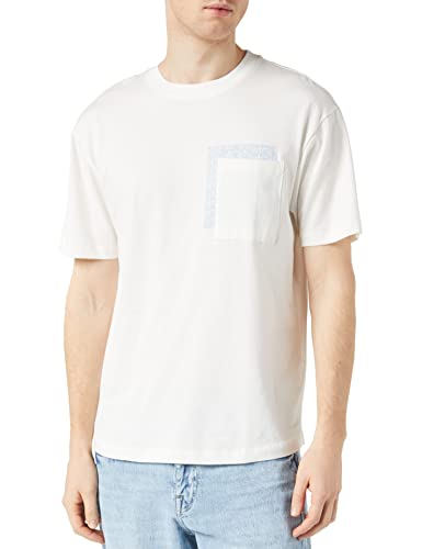 TOM TAILOR Denim Herren T-Shirt 1035589, 12906 - Wool White, L von TOM TAILOR Denim