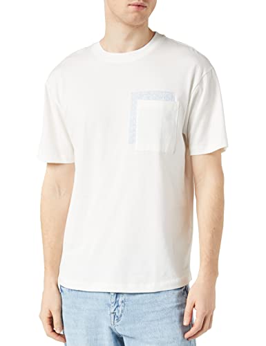 TOM TAILOR Denim Herren T-Shirt 1035589, 12906 - Wool White, XL von TOM TAILOR Denim