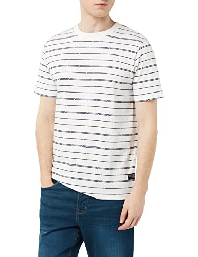 TOM TAILOR Denim Herren T-Shirt 1035594, 31373 - White Broken Yd Stripe, L von TOM TAILOR Denim