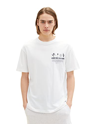 TOM TAILOR Denim Herren T-Shirt 1035600, 12906 - Wool White, M von TOM TAILOR Denim