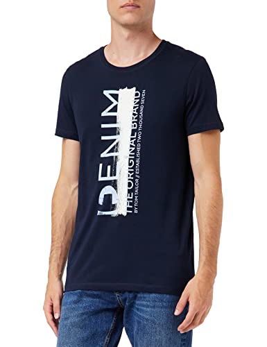 TOM TAILOR Denim Herren T-Shirt Print 1034728, 10668 - Sky Captain Blue, S von TOM TAILOR Denim