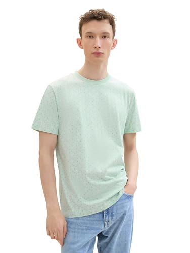 TOM TAILOR Denim Herren T-Shirt mit Allover-Print aus Baumwolle, sea foam multi mini wave, XL TOM TAILOR Denim Herren T-Shirt mit Allover-Print aus Baumwolle, sea foam multi mini wave, XL von TOM TAILOR Denim