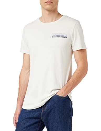 TOM TAILOR Denim Herren T-Shirt mit Backprint 1033025, 10338 - Soft Light Beige, M von TOM TAILOR Denim