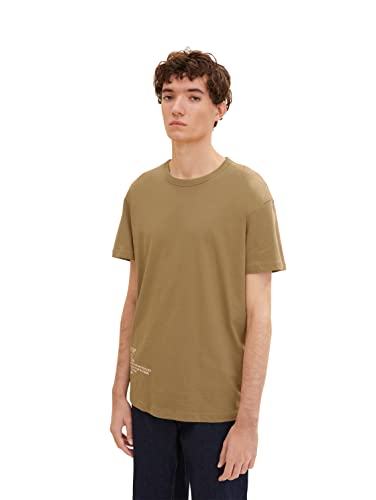 TOM TAILOR Denim Herren T-Shirt mit Backprint 1033995, 12912 - Splashed Clay Beige, XXL von TOM TAILOR Denim