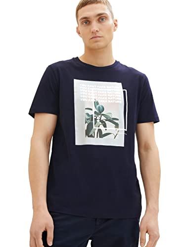 TOM TAILOR Denim Herren T-Shirt mit Foto-Print 1036976, 10668 - sky captain blue, L von TOM TAILOR Denim