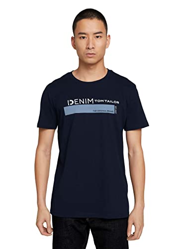 TOM TAILOR Denim Herren T-Shirt mit Logo-Print aus Bio-Baumwolle von TOM TAILOR Denim