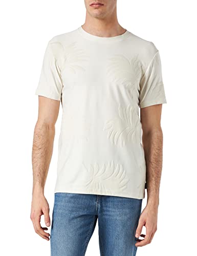 TOM TAILOR Denim Herren T-Shirt mit Palmen-Print 1032338, 13808 - Creme, M von TOM TAILOR Denim