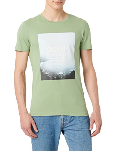 TOM TAILOR Denim Herren T-Shirt mit Print 1033038, 29768 - Cold Green, XS von TOM TAILOR Denim