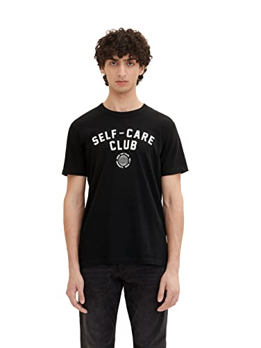 TOM TAILOR Denim Herren T-Shirt mit Print 1033927, 29999 - Black, L von TOM TAILOR Denim