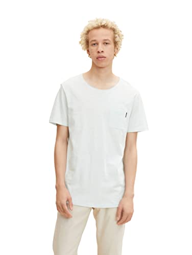 TOM TAILOR Denim Herren T-Shirt mit Streifen 1031175, 29885 - Aqua White Yd Stripe, XL von TOM TAILOR Denim