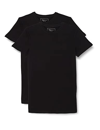 TOM TAILOR Denim Herren Long Fit T-Shirt im Doppelpack, Black, S von TOM TAILOR Denim