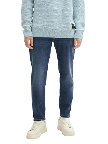 TOM TAILOR Denim Herren Tapered Slim Fit Jeans,10128 - Overdyed Blue Denim, 36/32 von TOM TAILOR Denim