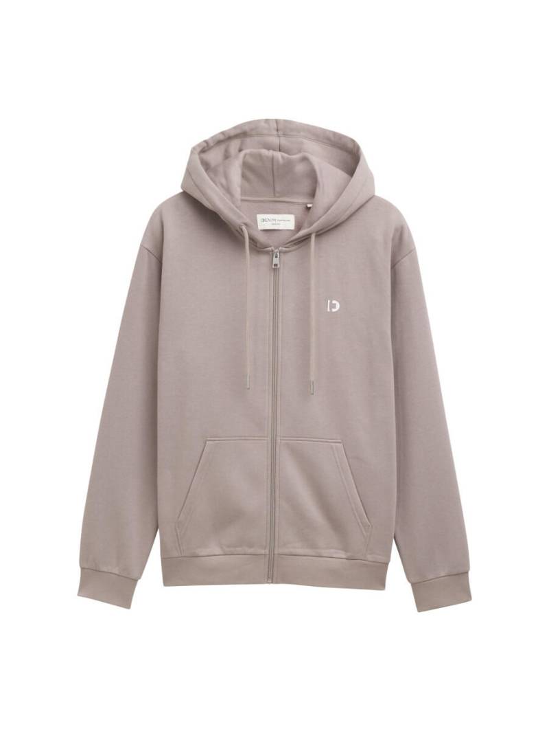 TOM TAILOR Denim - Hoodie Sweatjacke mit Logo-Print braun - Gr. - XL von TOM TAILOR Denim