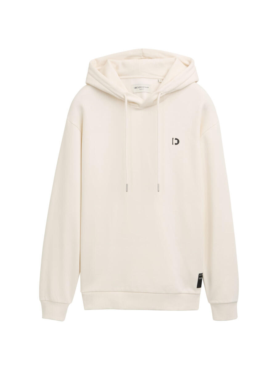 TOM TAILOR Denim - Hoodie mit Logo-Details beige - Gr. - L von TOM TAILOR Denim