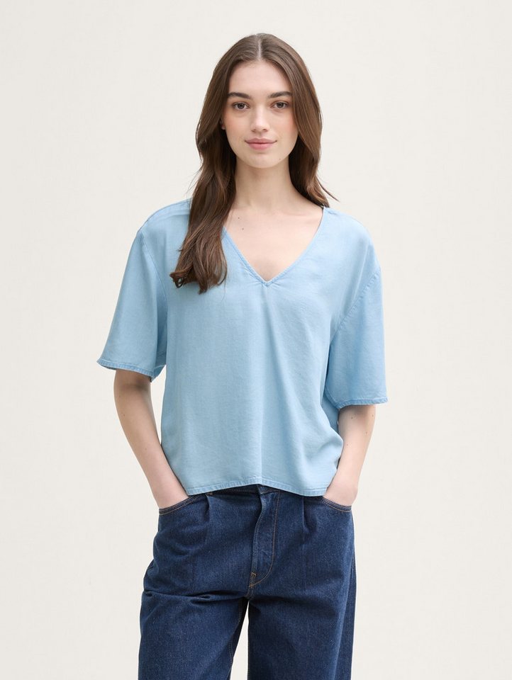 TOM TAILOR Denim Kurzarmbluse Loose Fit Bluse Loose Fit Bluse von TOM TAILOR Denim