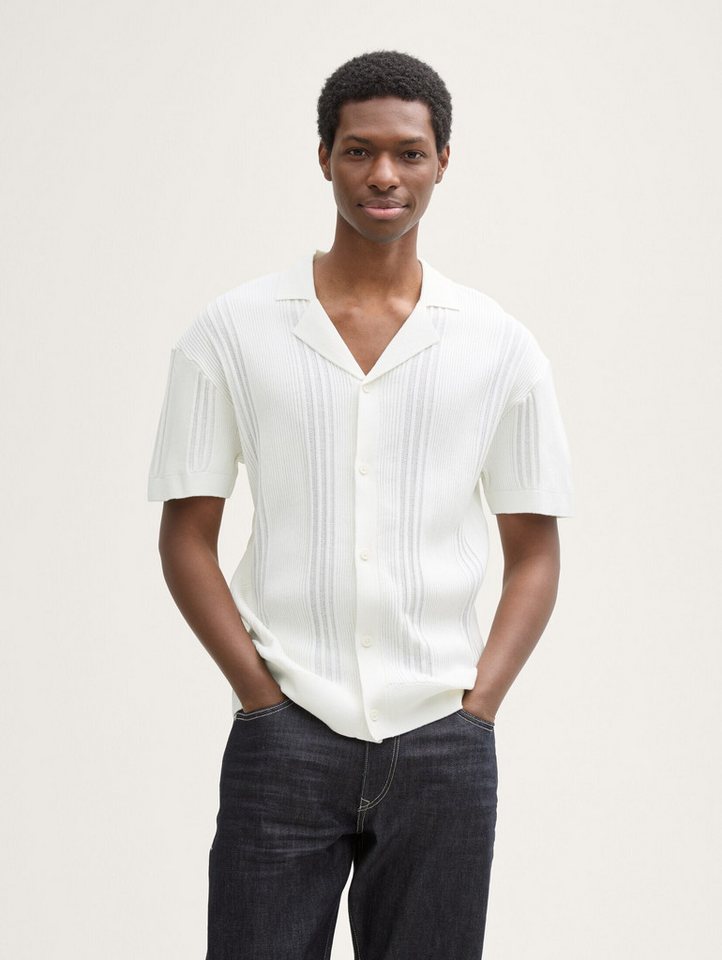 TOM TAILOR Denim Kurzarmhemd Relaxed Fit Strickhemd im Polo-Look Relaxed Fit Strickhemd im Polo-Look von TOM TAILOR Denim