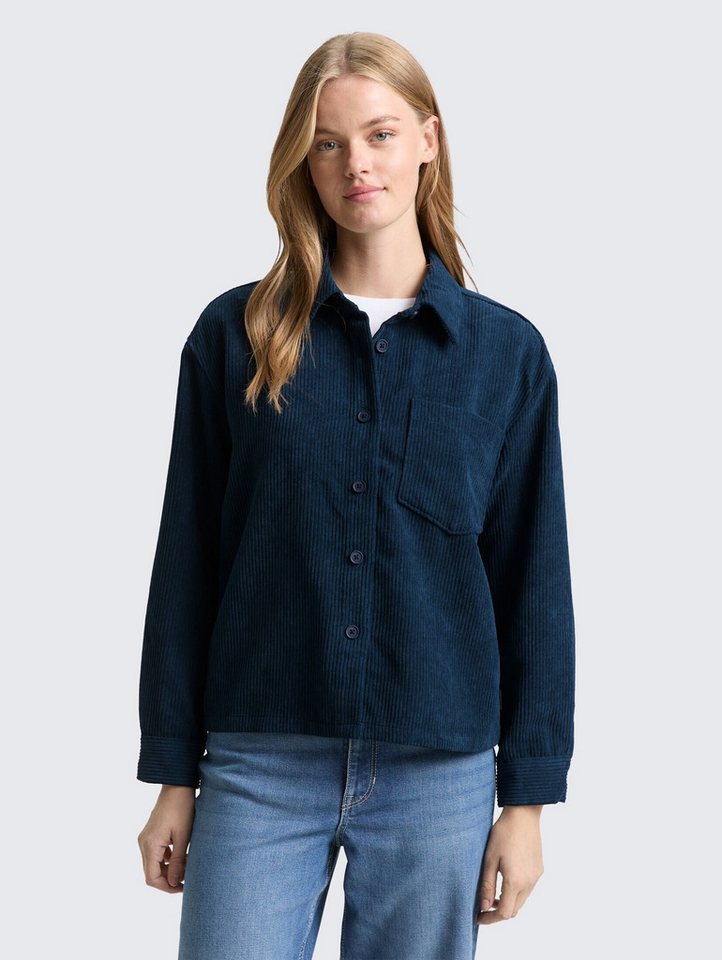 TOM TAILOR Denim Langarmbluse Boxy Fit Cordbluse Boxy Fit Cordbluse von TOM TAILOR Denim