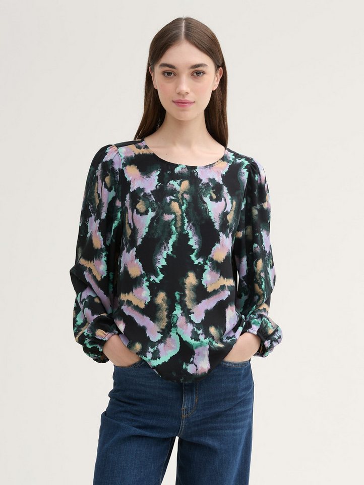 TOM TAILOR Denim Langarmbluse Loose Fit Bluse mit Ballonärmeln von TOM TAILOR Denim