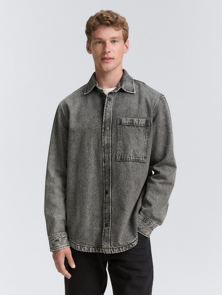 TOM TAILOR Denim Langarmhemd Overshirt Jeanshemd mit Brusttasche Overshirt Jeanshemd mit Brusttasche von TOM TAILOR Denim
