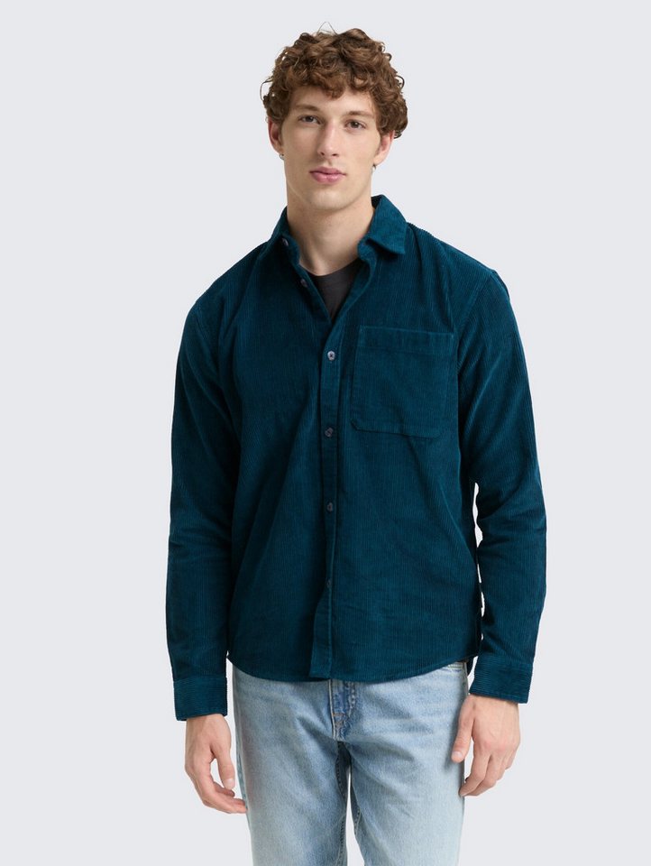 TOM TAILOR Denim Langarmhemd Relaxed Fit Cordhemd mit Brusttasche Relaxed Fit Cordhemd mit Brusttasche von TOM TAILOR Denim