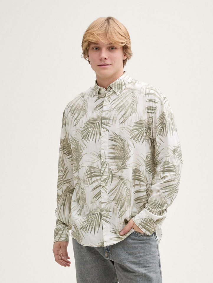 TOM TAILOR Denim Langarmhemd Relaxed Fit Hemd mit Leinenanteil Relaxed Fit Hemd mit Leinenanteil von TOM TAILOR Denim