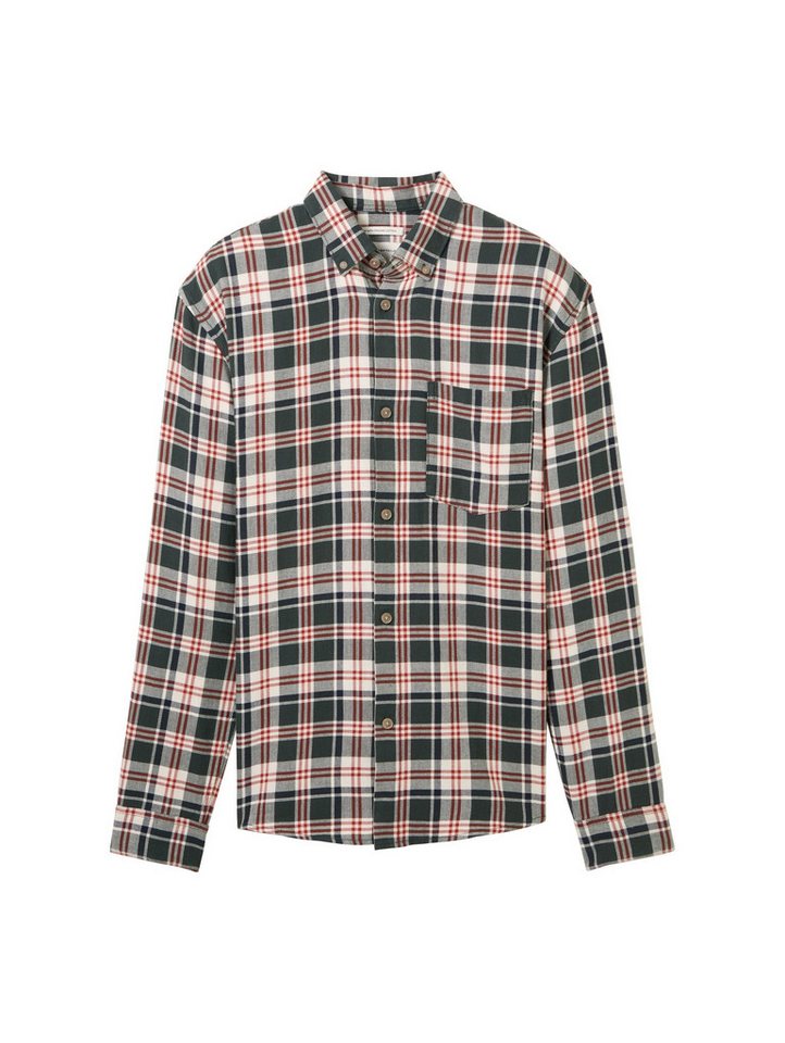 TOM TAILOR Denim Langarmhemd Twill Hemd mit Karo-Muster - Relaxed Fit von TOM TAILOR Denim