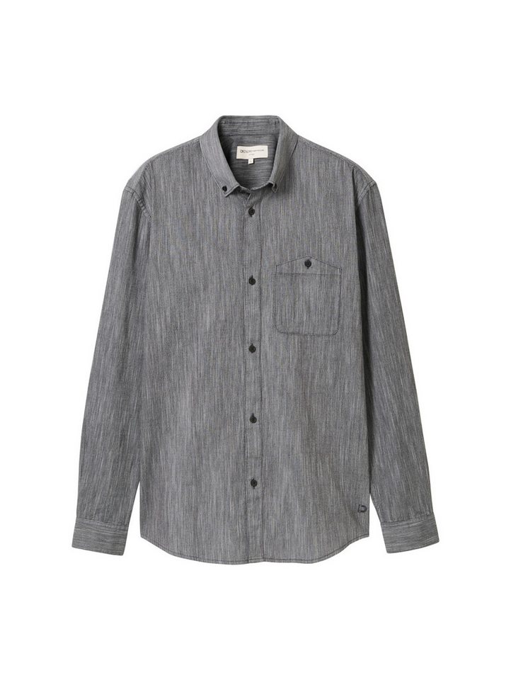 TOM TAILOR Denim Langarmhemd fitted chambray slubyarn shirt von TOM TAILOR Denim
