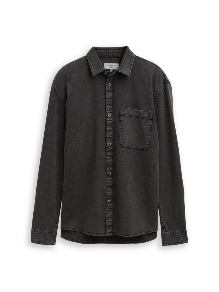 TOM TAILOR Denim Langarmhemd relaxed garment dye shirt von TOM TAILOR Denim