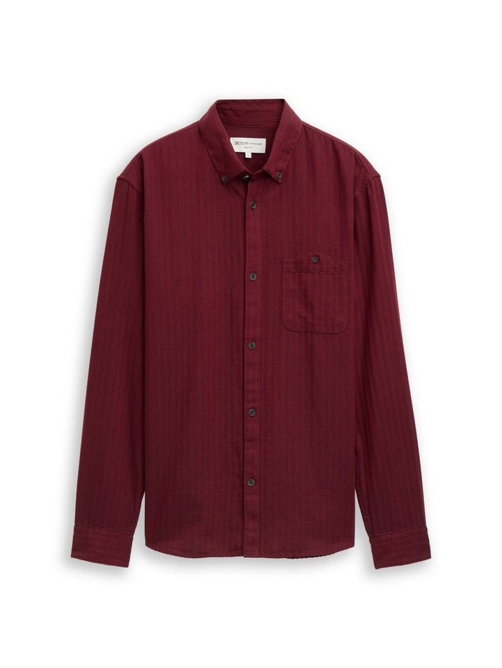 TOM TAILOR Denim Langarmhemd twotone herringbone shirt von TOM TAILOR Denim