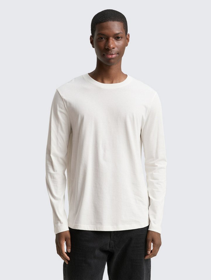 TOM TAILOR Denim Langarmshirt Basic Langarmshirt aus Baumwolle Basic Langarmshirt aus Baumwolle von TOM TAILOR Denim