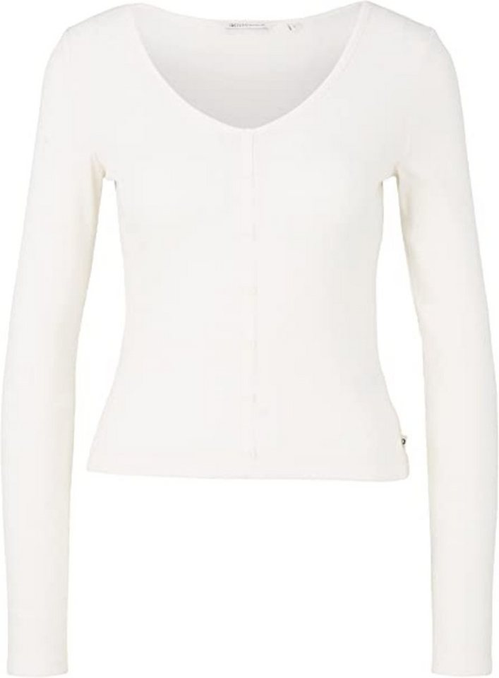 TOM TAILOR Denim Langarmshirt RIB BUTTONS (1-tlg) mit Stretch von TOM TAILOR Denim