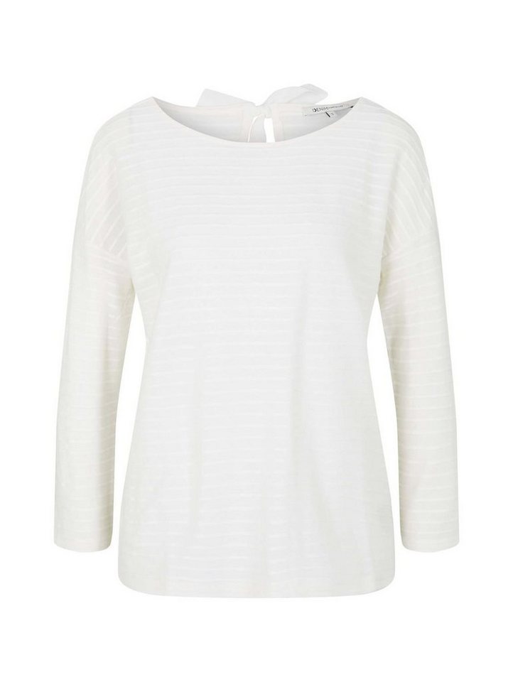 TOM TAILOR Denim Langarmshirt STRUCTURE STRIPED (1-tlg) mit U-Boot Ausschnitt von TOM TAILOR Denim