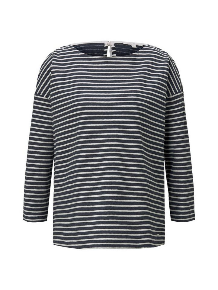 TOM TAILOR Denim Langarmshirt STRUCTURE STRIPED (1-tlg) mit U-Boot Ausschnitt von TOM TAILOR Denim