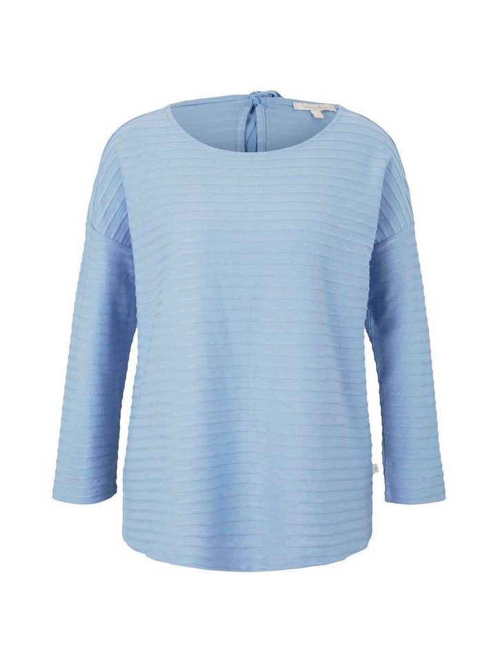 TOM TAILOR Denim Langarmshirt STRUCTURE STRIPED (1-tlg) mit U-Boot Ausschnitt von TOM TAILOR Denim