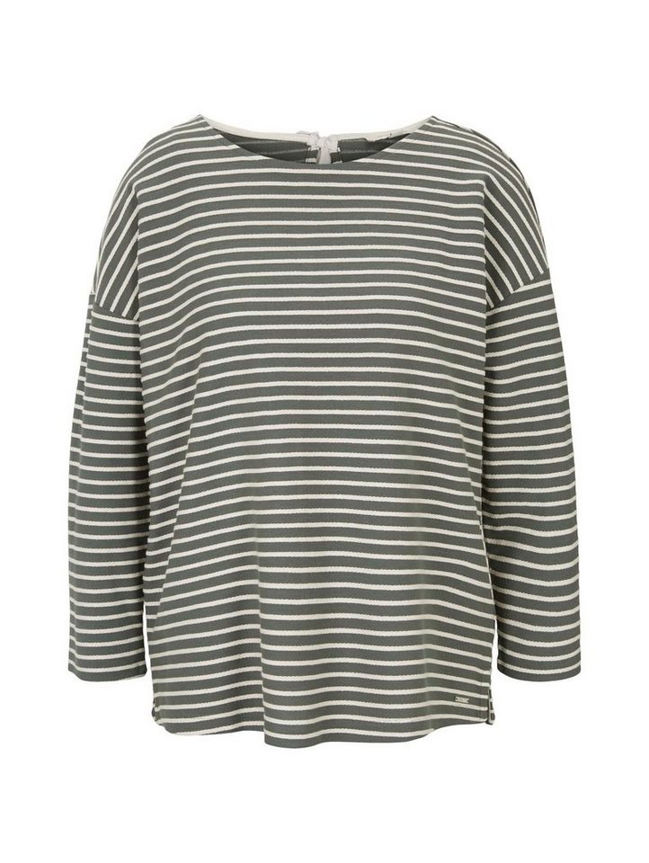 TOM TAILOR Denim Langarmshirt STRUCTURE STRIPED (1-tlg) mit U-Boot Ausschnitt von TOM TAILOR Denim