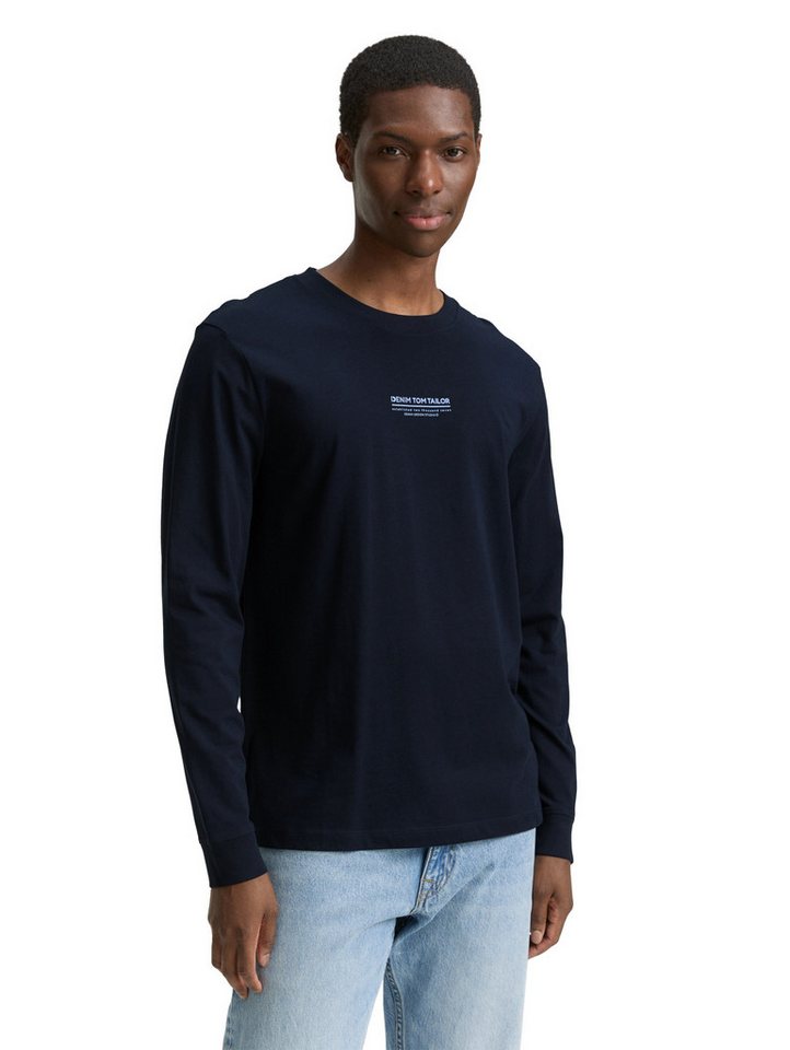 TOM TAILOR Denim Langarmshirt mit Schriftzug von TOM TAILOR Denim