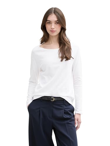 TOM TAILOR Denim Langarmshirt mit U-Boot Ausschnitt, Light Blue, L von TOM TAILOR Denim