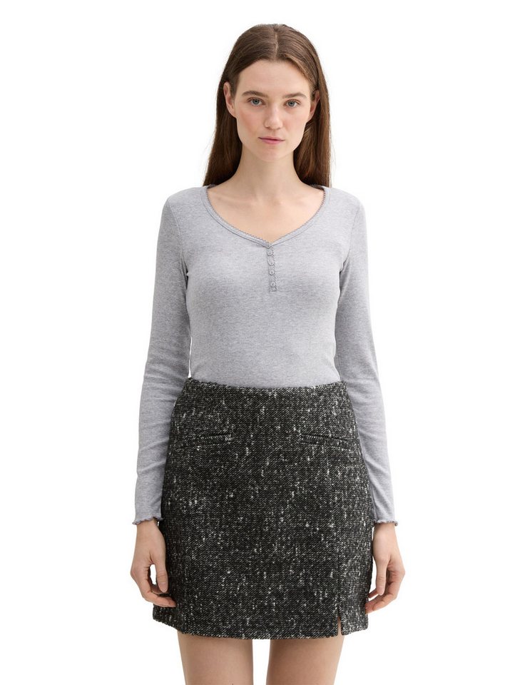 TOM TAILOR Denim Langarmshirt mit gewelltem Saum von TOM TAILOR Denim