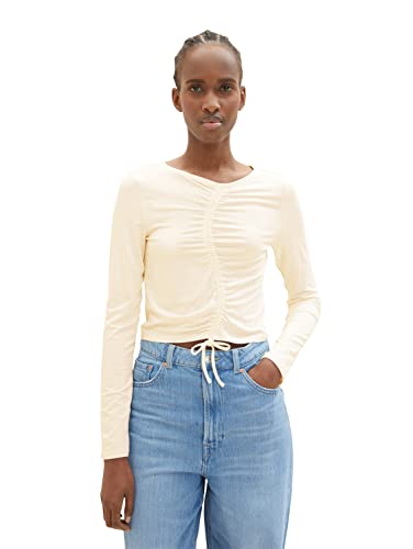 TOM TAILOR Denim Longsleeve T-Shirt Damen 1035391, 10348 - Gardenia White, M von TOM TAILOR Denim