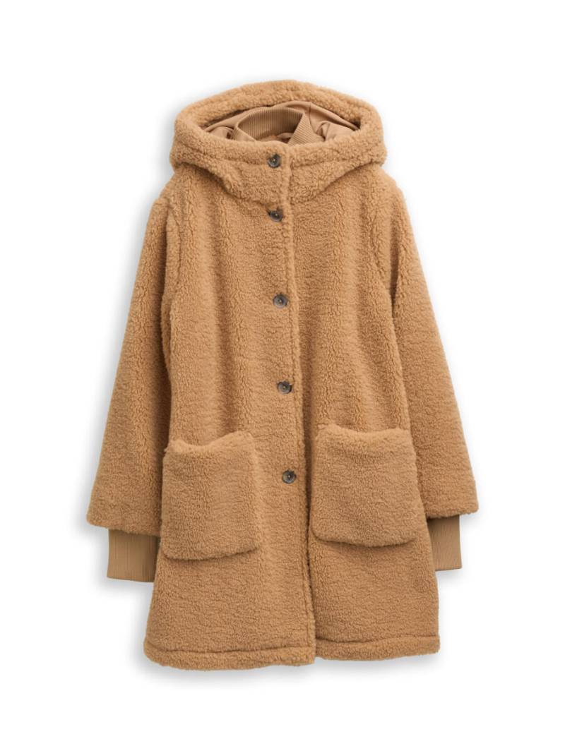 TOM TAILOR Denim - Mantel aus Teddyfell braun - Gr. - XS von TOM TAILOR Denim