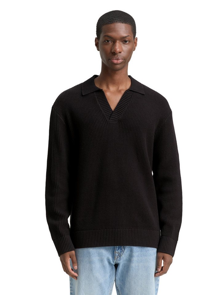 TOM TAILOR Denim Polokragenpullover mit Rippbündchen von TOM TAILOR Denim