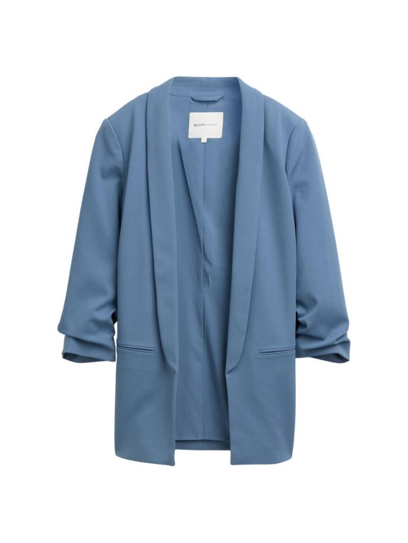 TOM TAILOR Denim - Regular Fit Blazer in Crêpe-Optik blau - Gr. - S von TOM TAILOR Denim