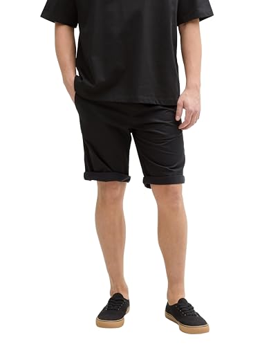 TOM TAILOR Denim Regular Fit Chino Shorts mit Gürtel, lightblue mini Houndstooth, XXL von TOM TAILOR Denim