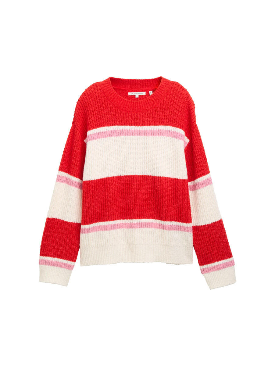 TOM TAILOR Denim - Relaxed Fit Strickpullover rot - Gr. - S von TOM TAILOR Denim