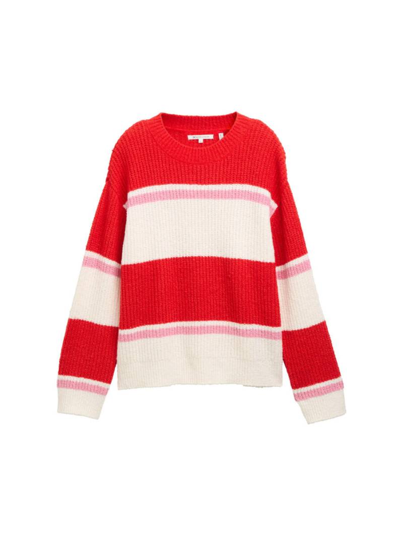 TOM TAILOR Denim - Relaxed Fit Strickpullover rot - Gr. - XS von TOM TAILOR Denim