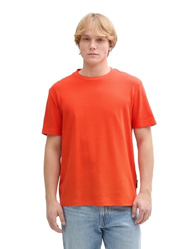 TOM TAILOR Denim Relaxed Fit T-Shirt mit Rücken-Print, White, L von TOM TAILOR Denim