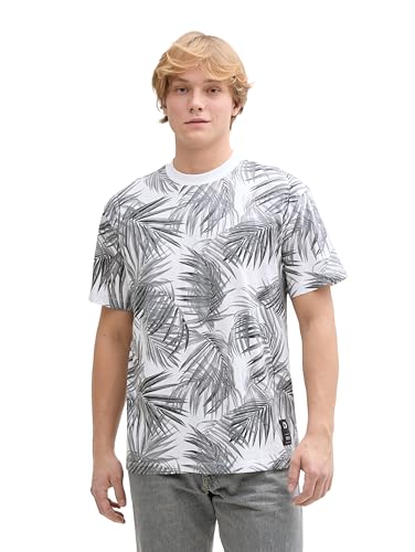 TOM TAILOR Denim Relaxed Fit T-Shirt mit Rücken-Print, White, L von TOM TAILOR Denim