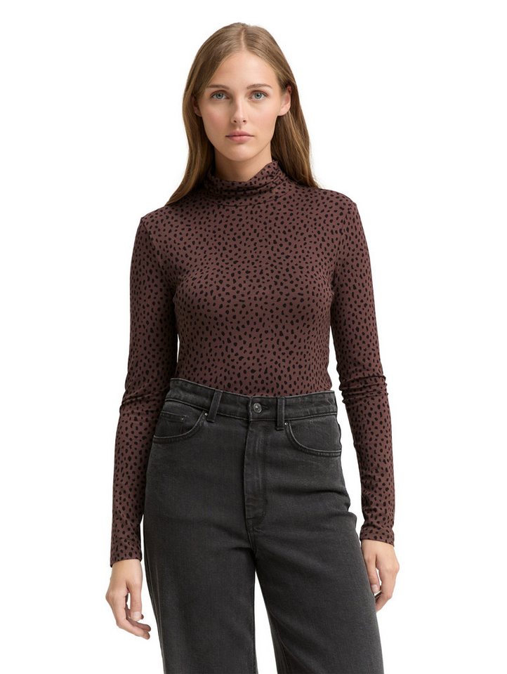 TOM TAILOR Denim Rollkragenshirt mit All-Over Print von TOM TAILOR Denim