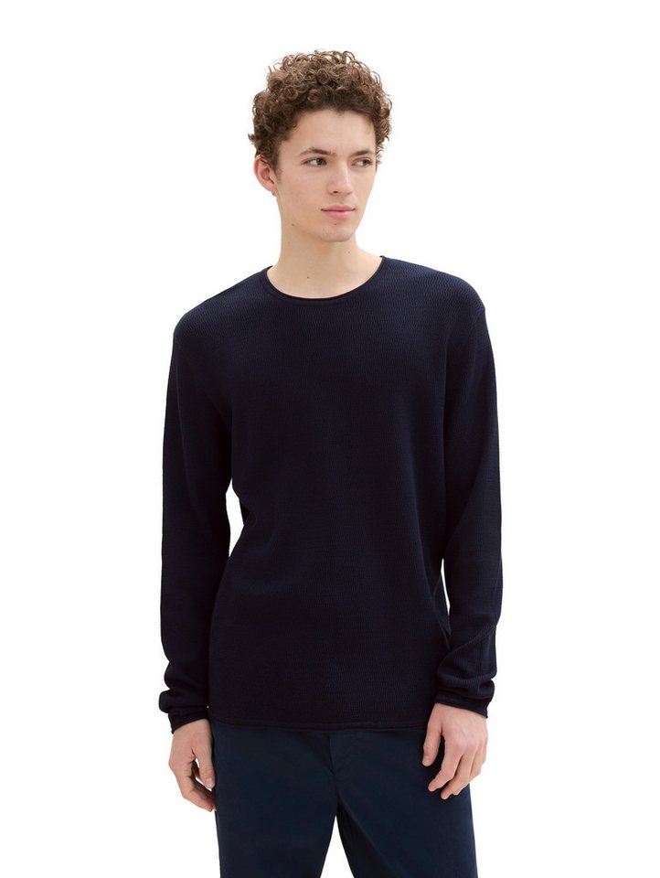 TOM TAILOR Denim Rundhalspullover mit Struktur von TOM TAILOR Denim